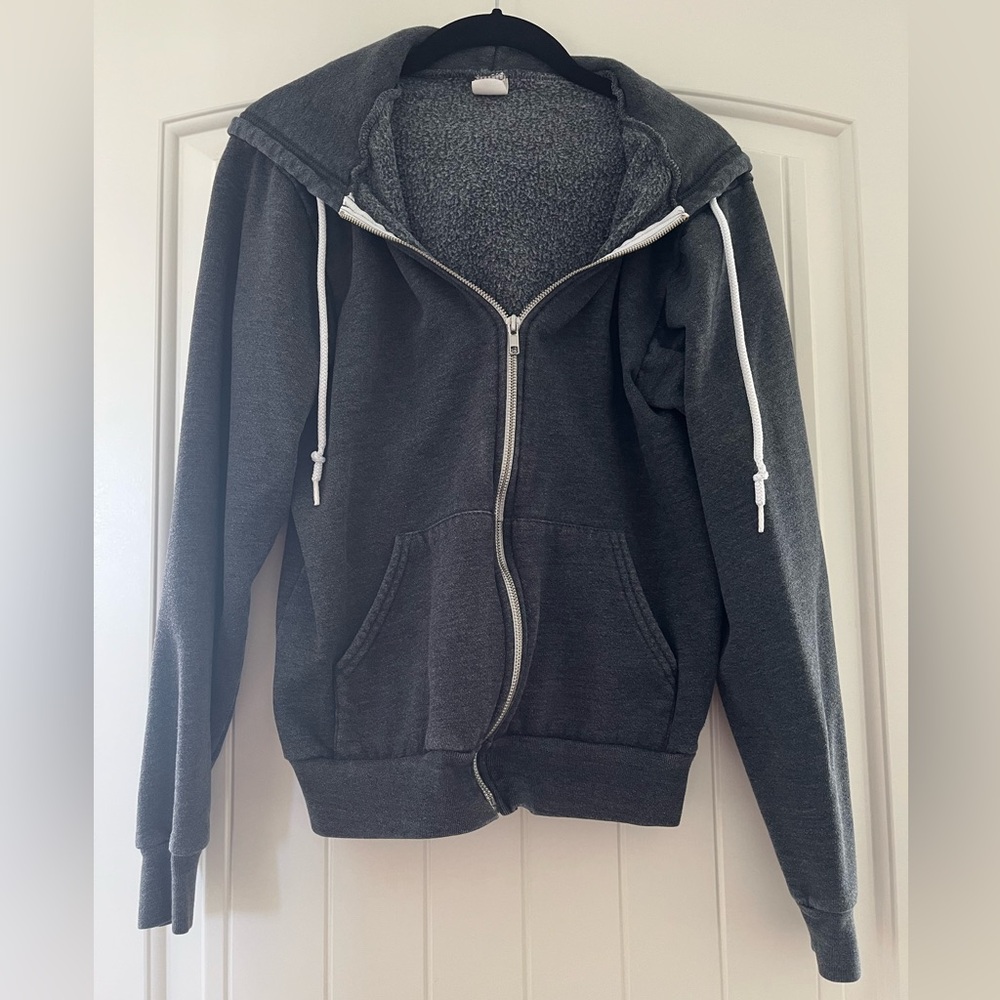 Heather Charcoal Grey Zip-Up Hoodie